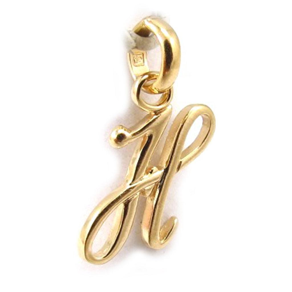 Les Trésors De Lily [K3661] - Pandantiv cu „litera H” placat cu aur