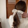 1PC Elegant Lace Embroidery Bow Hair Ties Solid Color Retro Headdress Hair Ties Sweet Girls Princess Hair Accessories Gift