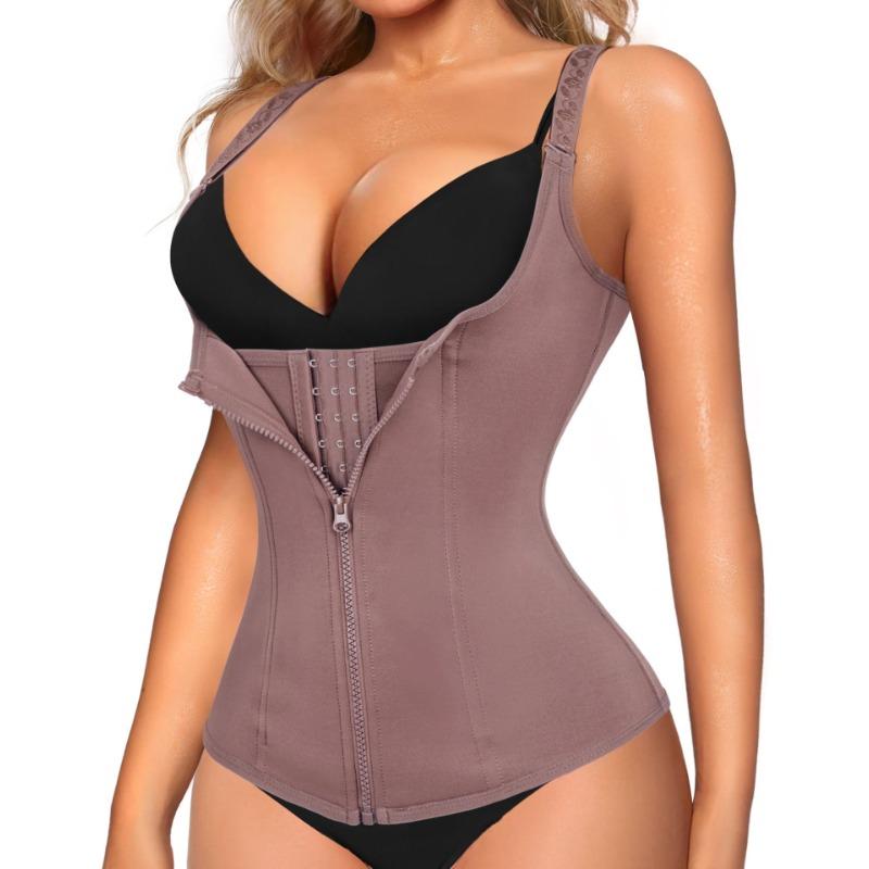 Heißverkaufender Damen-Kunststoffgürtel Sling Taillenversiegelung Schnalle und Reißverschluss Verstärkte Taille und Bauch Schlankheits-Fitness-Kunststoffgürtel 3XL violett