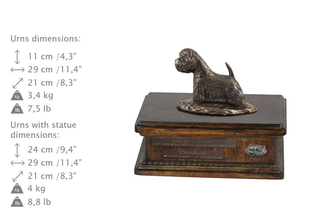 West Highland White Terrier, Westie, Westy - Urn for Dog Ashes, Personalized Urn with a Statue, Wooden Urn with a Dog by Art-Dog Brand