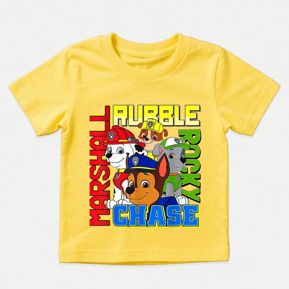 Summer Clothing Paw Patrol Character Cartoon Dog Pattern T-Shirt Children's Short Sleeve Shirt Suitable for Boys and Girls