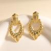 European and American Flower Earrings Retro Style Pearl Earrings Women's Electroplated Stainless Steel Gold Stud Earrings Light Luxury High Sense