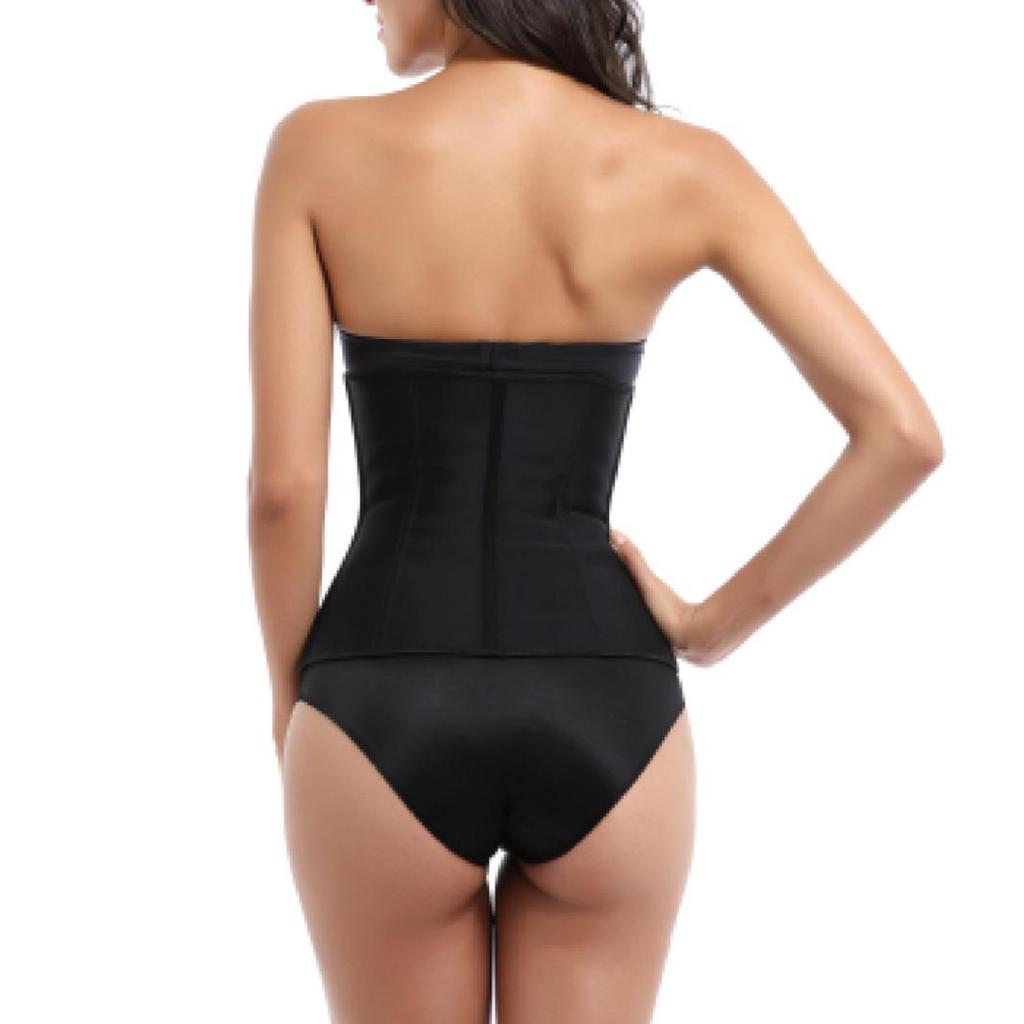 Square Buckle Latex Waist Cincher with 9 Steel Bones - Plus Size Body Shaper for Abdomen Tightening