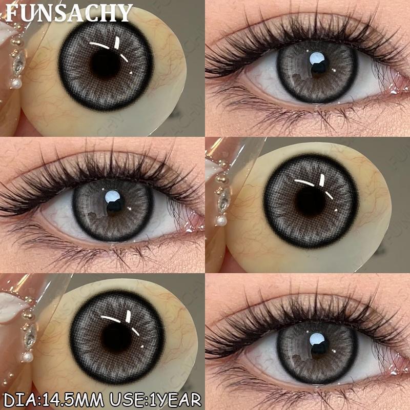FUNSACHY 1 Pair AUDREY Colored Contact Lenses for Eyes Brown Color Lenses Natural Gray Contacts Koean Softlens Beautiful Pupils
