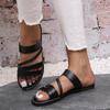 Summer Women's Slippers Large Size One-line Women's Slippers Flat Shoes Comfortable Beach Women's Sandals