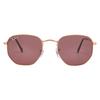 Ray Ban Hexagonal Flat Lenses Polarized Violet Irregular Unisex Sunglasses Rb3548n 9202af 51