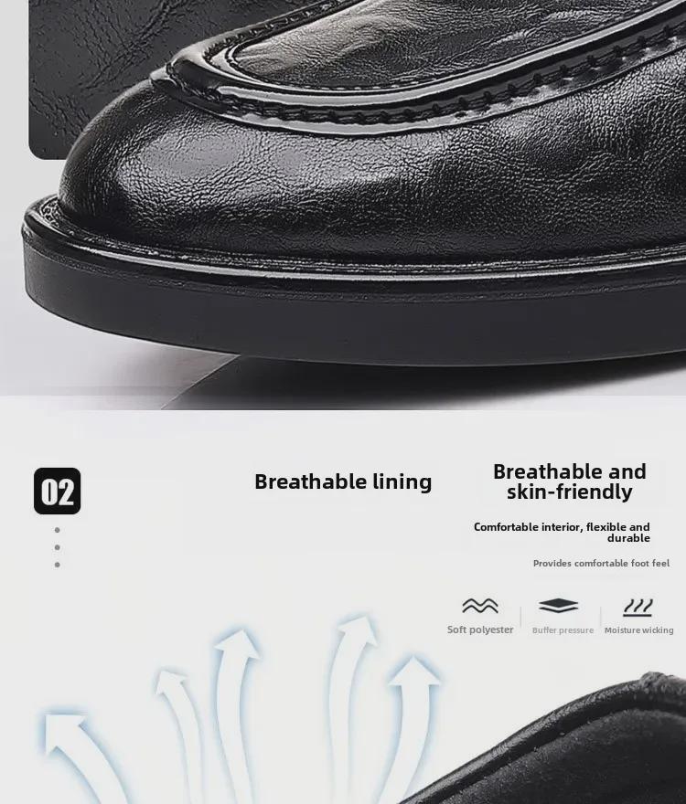 Men's Hand-Scratched Leather Shoes for Spring & Autumn - Business, Casual, Wedding, British & Korean Styles