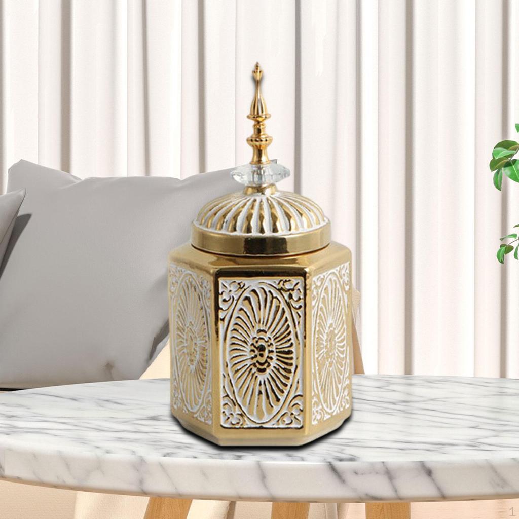 Elegant Porcelain Tea Canister with Lid for Home Decor