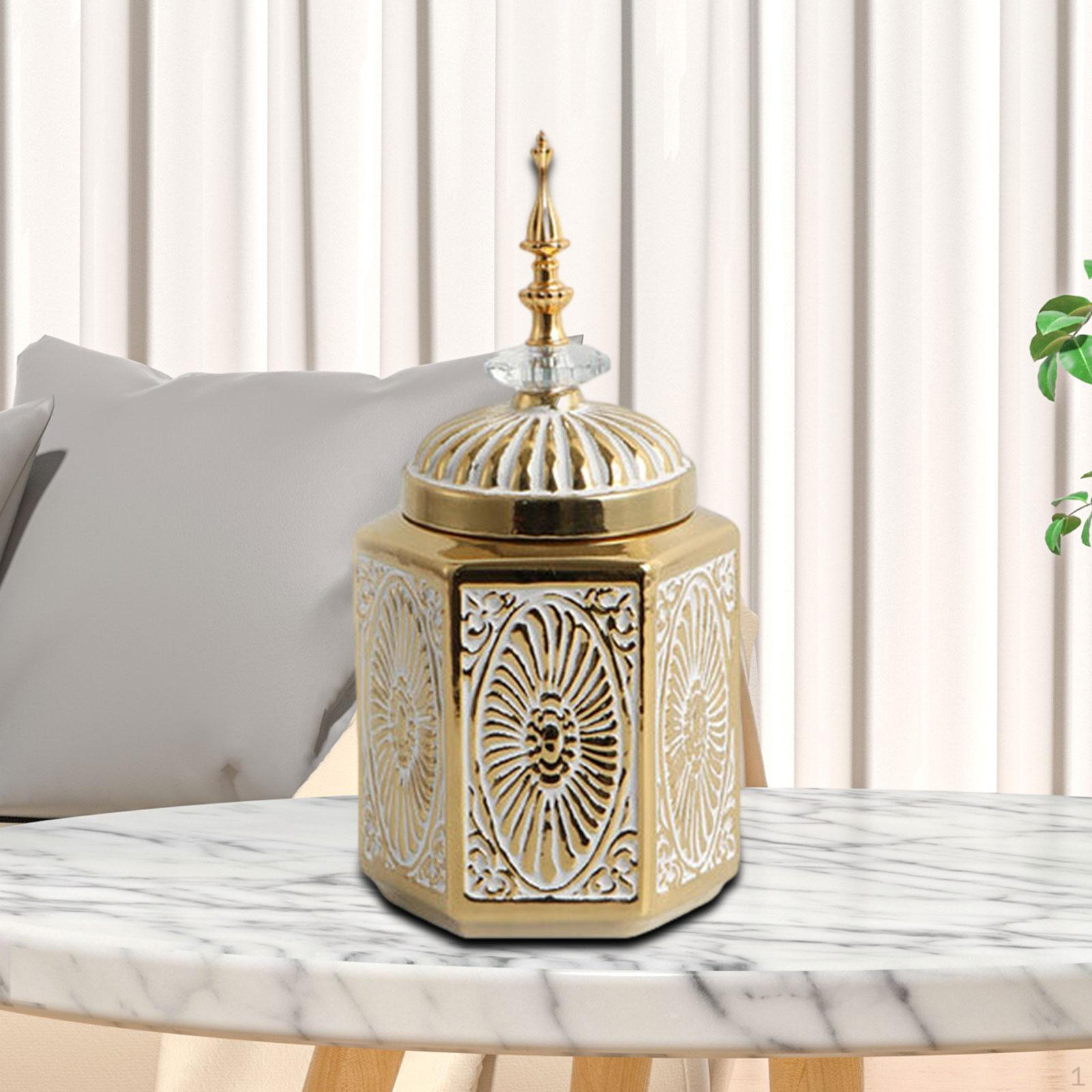 

Элегантная фарфоровая банка для чая с крышкой для домашнего декора S