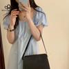 French Style Simple Off-shoulder Solid Color Dress Women's Summer New Slimming Retro High-end Elegant Long Dress