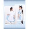 Girls Blue White Alice In Wonderland Maid Style Princess Dress With Headband For Birthday Party