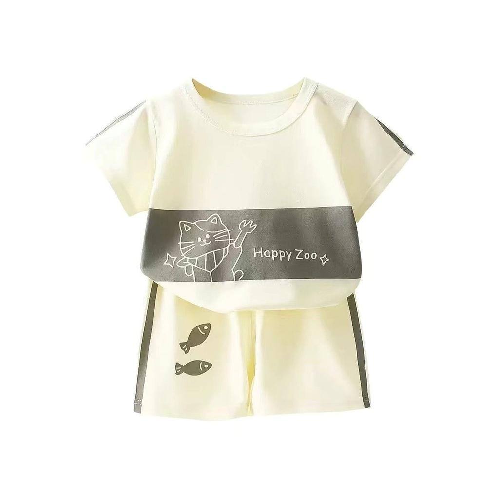 Zestaw T-shirtów w paski z krótkim rękawem dla dzieci - Letnia odzież w stylu koreańskim dla chłopców i dziewcząt