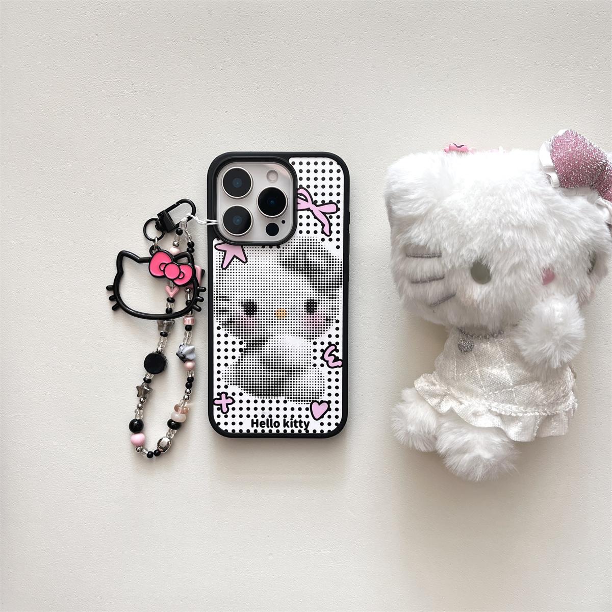 

New HelloKitty Shockproof Luxury Stylish Cute Korean INS Phone Case For iPhone 16 15 14 13 Pro Max Lovely Anti-fall Cover Funda For iPhone 16 Pro Max