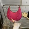 Tote Pu Leather Handbag Pu Leather Underarm Bag Simple Crescent Bag  Travel