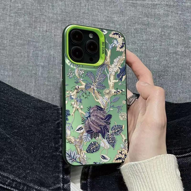 Purple Floral Bamboo Ladder Phone Case for iPhone 11-14