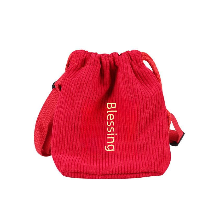 Cute Embroidered Children's New Year Bag Adorable Cotton Crossbody Purse For Girls