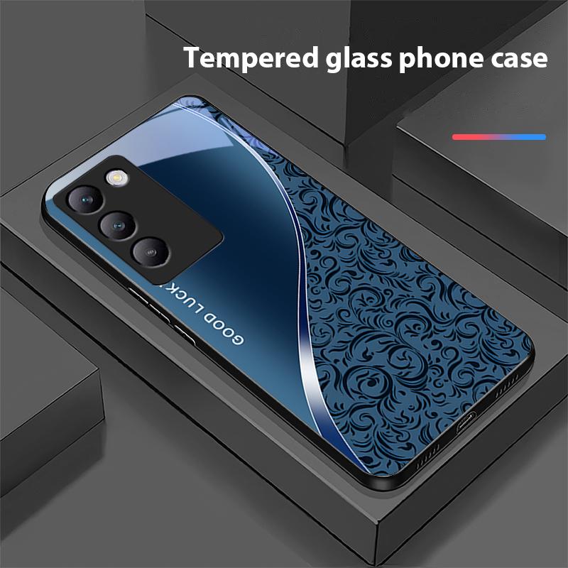 Gradient Pattern For Y72 33S 11 03 36 96 Lite 35 16 Iqoo 12 V40 SE 5G 29 40 21 30 X80 Pro Vivo Tempered Glass Phone Case Black