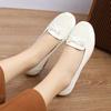 Fashion Women Genuine Leather Shoes Ballet Flats Spring Ladies Flat Low Heel Bowknot Comfy Soft Leather Slip on Shoes for Female Zapatos