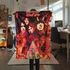 1Pc Ac-dc Band Print Flannel Blanket, High quality Comfortable for All Seasons, Home Decor, Warmth and Comfort, Perfect for Christmas Gifts