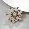 Light Luxury Rotatable Snowflake Brooch Sparkling Zinc Zinc Alloy Zircon Badge  Wedding