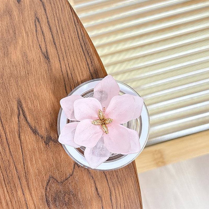 Small I Fresh Flower Fashion Mobile Phone Airbag Holder Solid Color Magnetic Suction Telescopic Internet Celebrity Girl Ring Party Gift