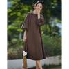 Women's Summer Cotton Lantern Sleeve Midi Dress