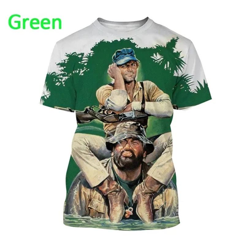 Letní Krátké Tričko Terence Hill A Bud Spencer 3D Tištěné Tričko Pánské A Dámské Ležérní Móda Vtipná Krátký Rukáv Trička Vrcholy