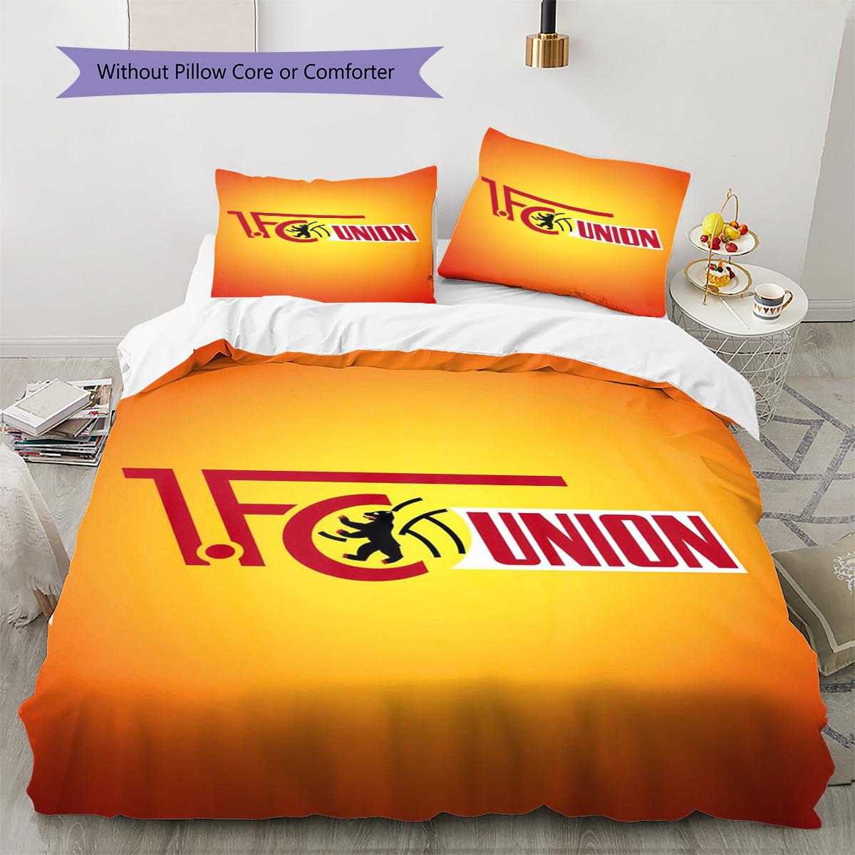 

1. FC Union Berlin Pattern Bedding Set Quilt Cover Pillowcase Home Decor Gift (1 * duvet cover + 2 * pillowcase, without core) 135x200cm