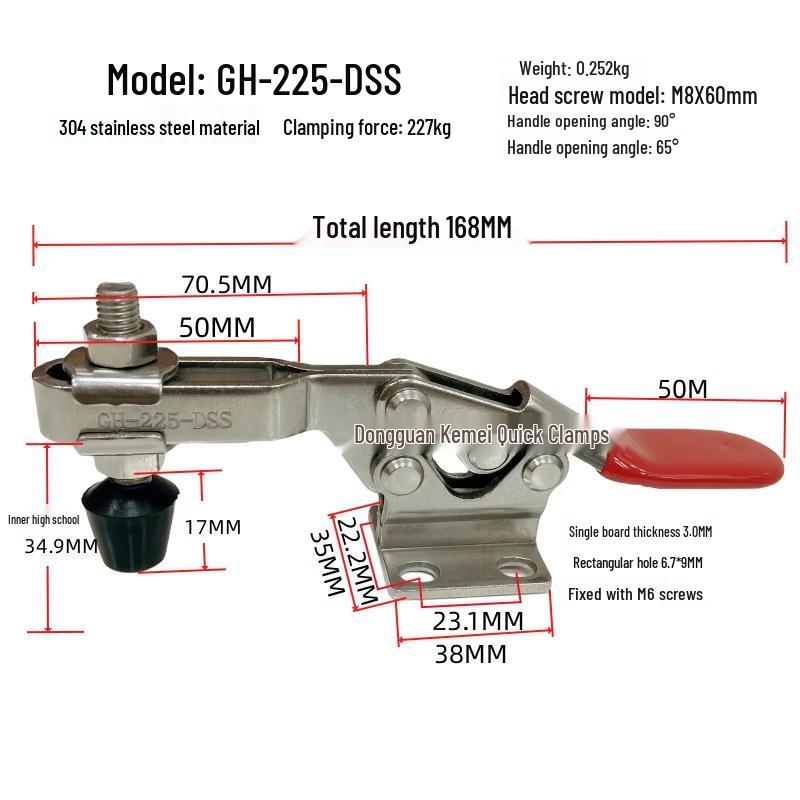 Quick Clamp GH201: Stainless Steel 201A Pliers, 201B Collet, 201C Fixture, 225D Toggle Clamp