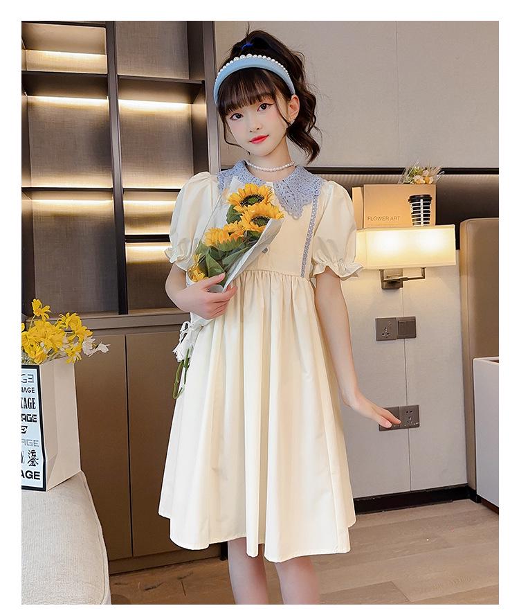 Stylish Girls' Summer Princess Dresses - Trendy Lapel Skirts for Kids