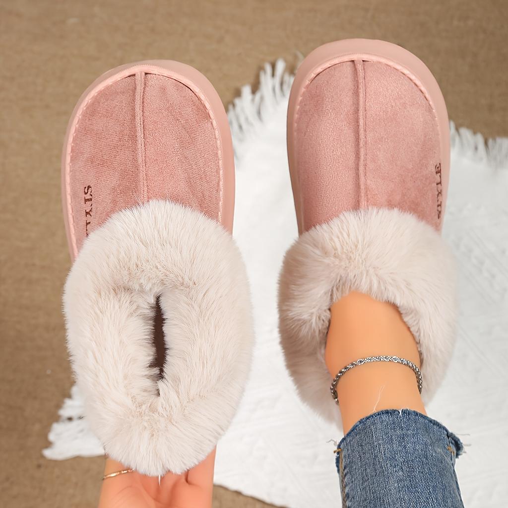 Men's and Women's Suede Like Warm Cotton Shoes, Comfortable, Warm, Non Slip, Indoor and Outdoor Fuzzy Slippers, Short Boots, Cotton Shoes