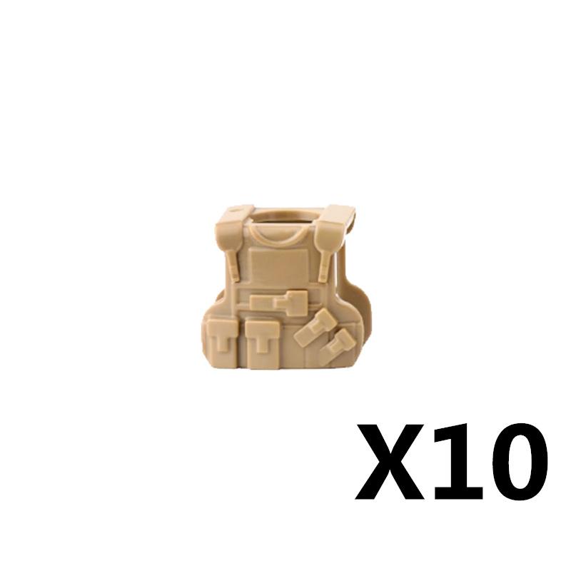 MOC Militärfigur Zubehör Bausteine Alpha SWAT Helm Weste Rucksack Knieschoner Nachtsichtgeräte Steine Spielzeug K017