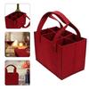Felt Wine Carriers Bag Safely Holds 6 Bottles Wine With Secure Divider And Ergonomic Handles For Wine Champagne Bear