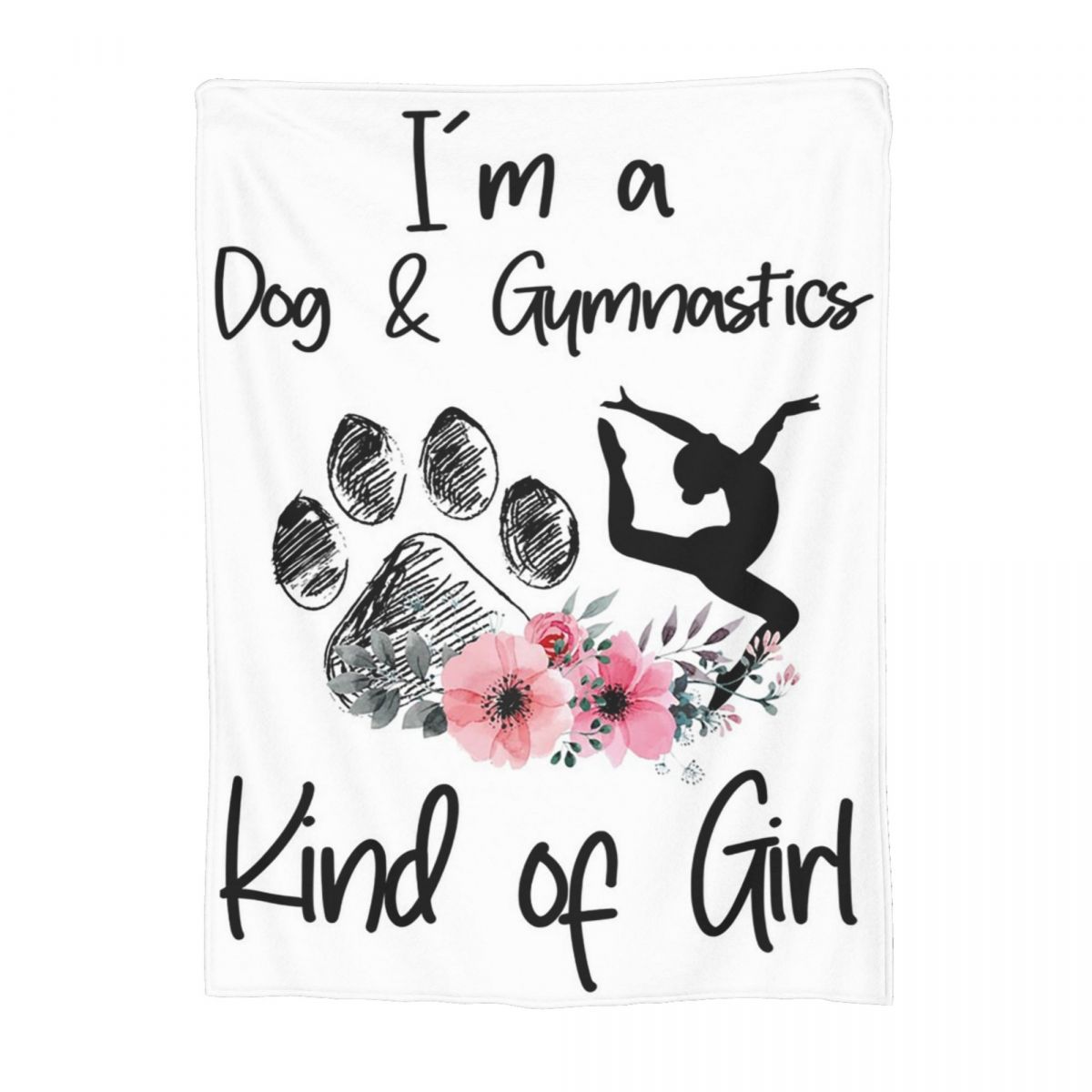 I m A Dog And Gymnastics Kind Of Girl Blanket Soft Warm Flannel Throw Blanket Bedspread for Bed Living room Travel Home Couch 30x40in