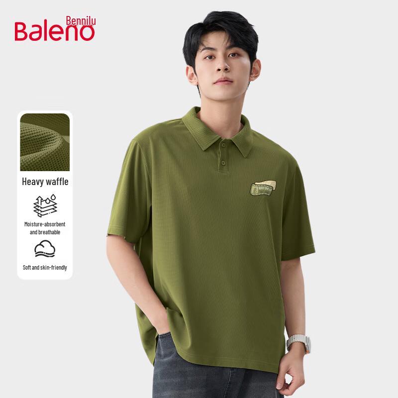Baleno Men s Heavy Waffle Knit Short Sleeve Polo Shirt XL