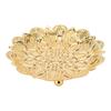 Turkish Serving Tray Round Flower Shape Retro Embossed Pattern Elegant Exquisite Metal Coffee Tea Serving Tray 14cm
