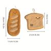 2pcs Very Cute Toast Hand Wipes, Toast and Baguette Shapes, Coral Velvet Material, Highly Absorbent, Hanging Kitchen and Sink