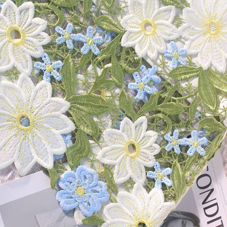 Falda Wrap de Encaje Calado Europeo Bordada con Flores 3D Ropa de Mujer