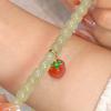 Persimmon-themed Luxurious Hetian Jade Beaded Bracelet for Women, New Niche Design, Perfect for Best Friends