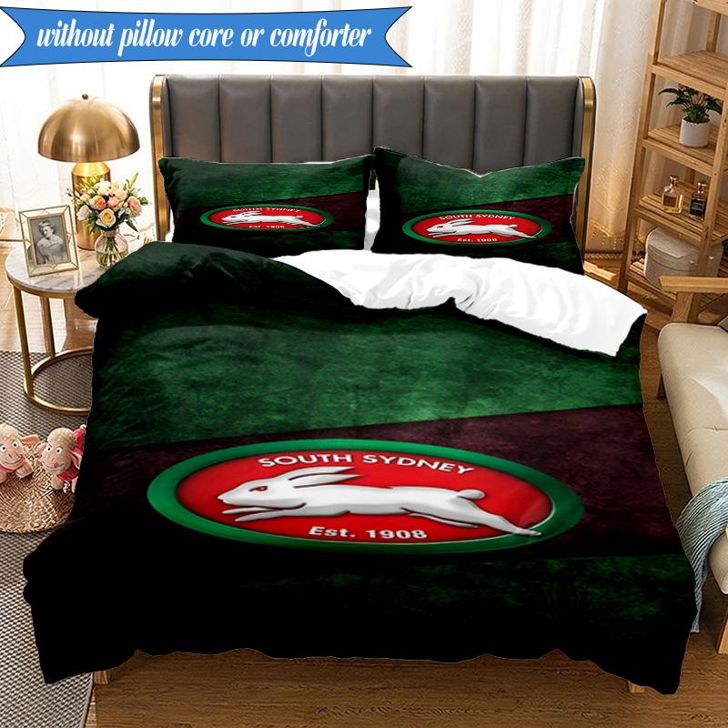 Set Lenzuola con Stampa 2D Design Logo Coniglio NRL 3 Pezzi (Include 1 Copripiumino + 2 Federe Senza Imbottitura), Decorazione camera da letto, Regalo ventilatore