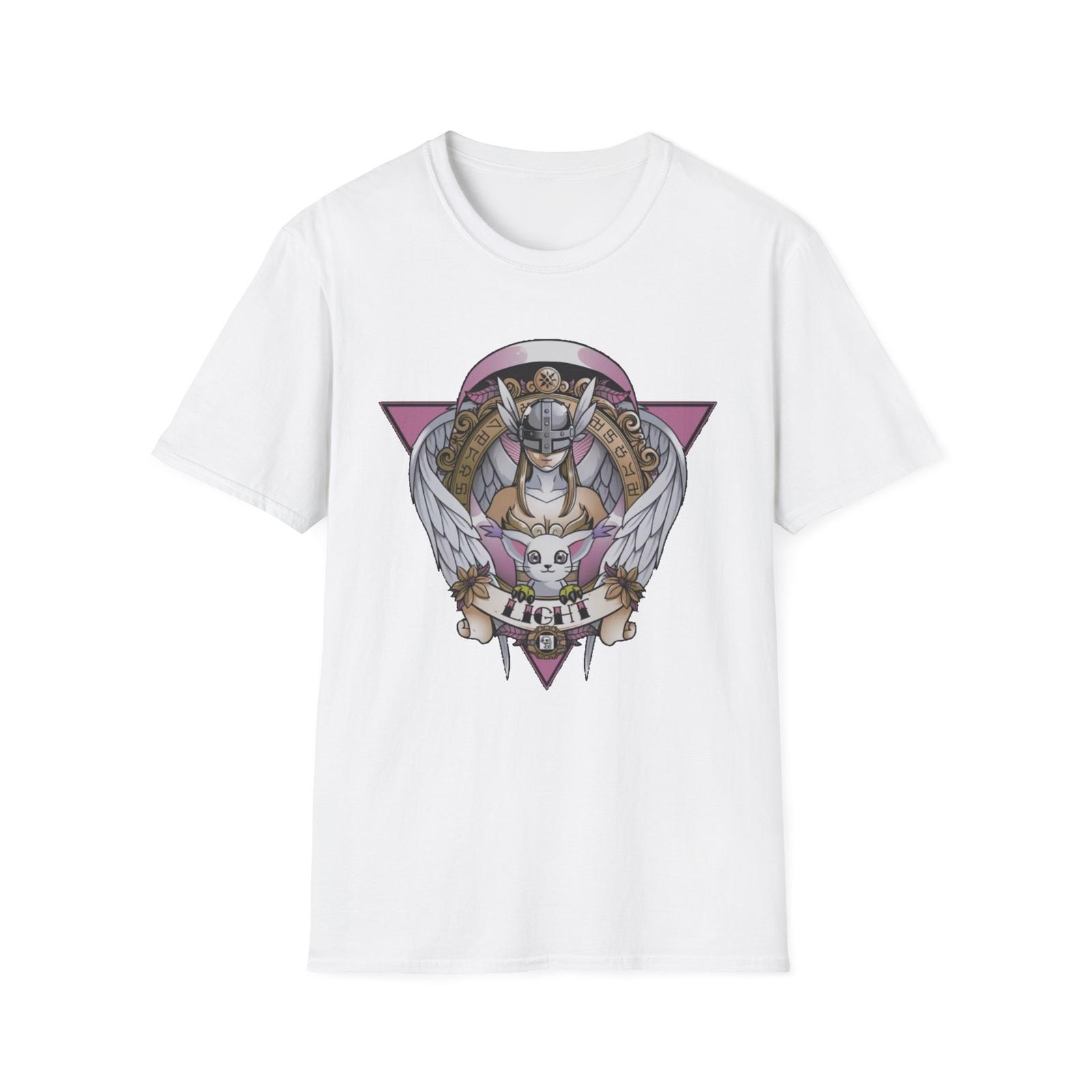 Angewomon Digimon Shirt, Angel wings Tee, Cat Gatomon, Unisex Softstyle T-Shirt S разноцветный