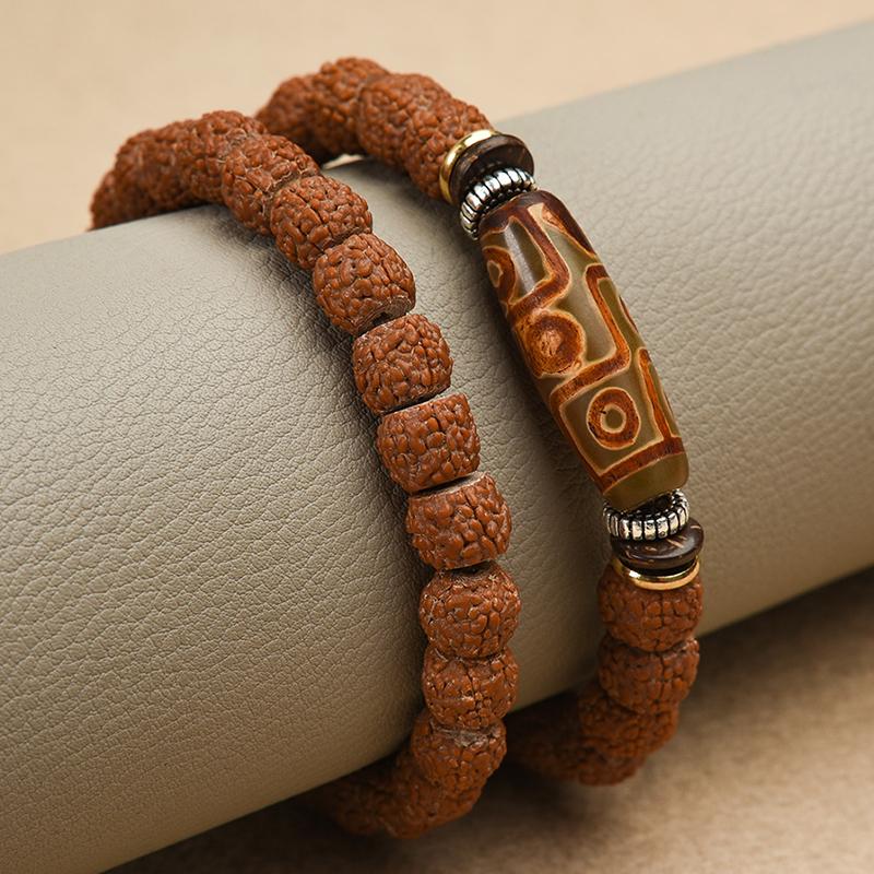 Natur Vajra Bodhi Rudraksha Armbänder für Männer Meditation Mala Perlenarmband Frauen Neu Gebet Tibetischer Buddhismus Armreifen Schmuck