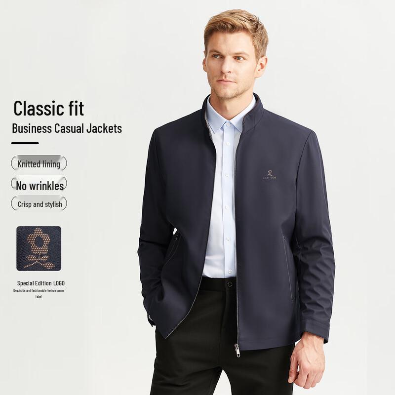 

MONTAGUT Men s Wrinkle-Resistant Stand-Collar Jacket XL