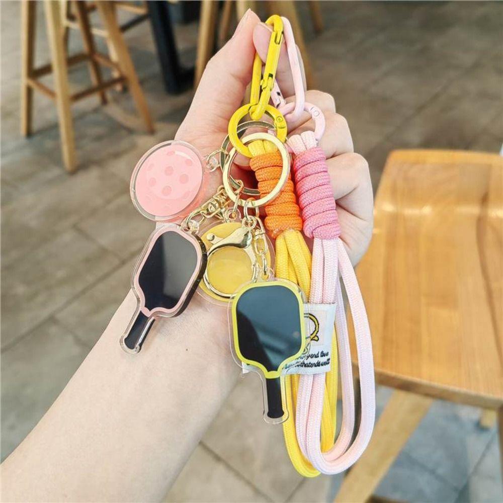Detachable Pickleball Racket Pendant Acrylic Fitness Series Pendant  Bag Accessories