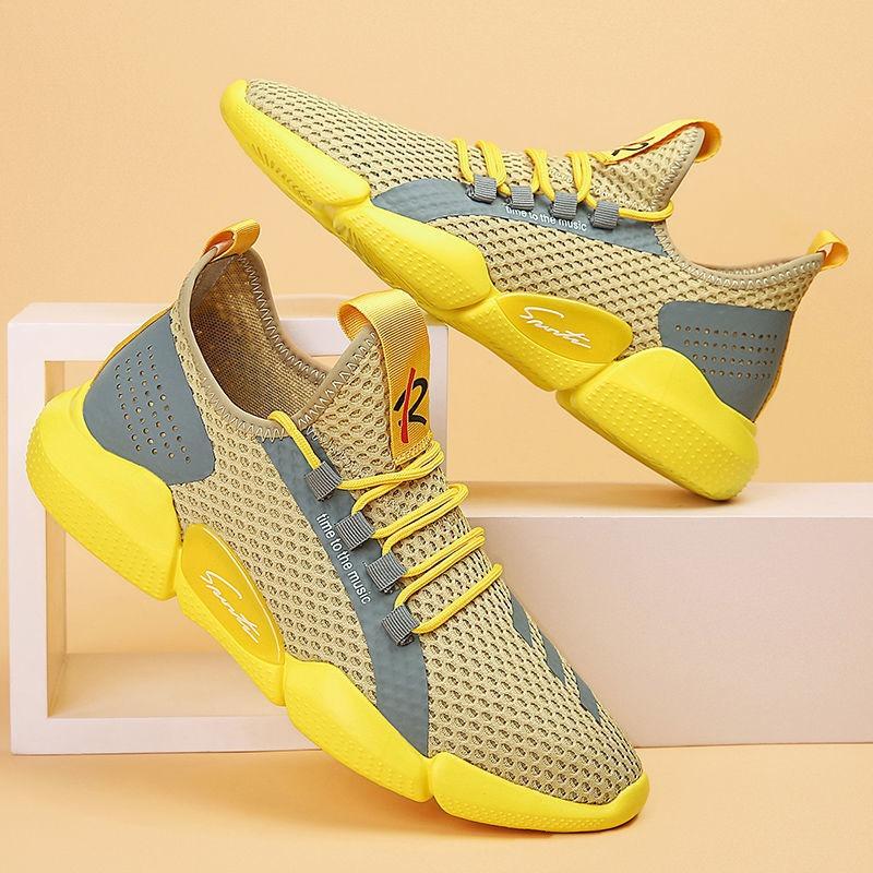 Travel canvas coconut tide shoes fly knitting men's running shoes summer casual sports shoes men's sneakers