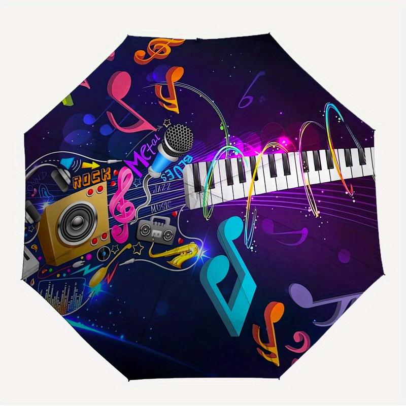 

1pc Music Notes Guitar Keys Themed High-quality Umbrella,Automatic Opening and Closing Umbrella,Multi-functional Umbrella G0811129
