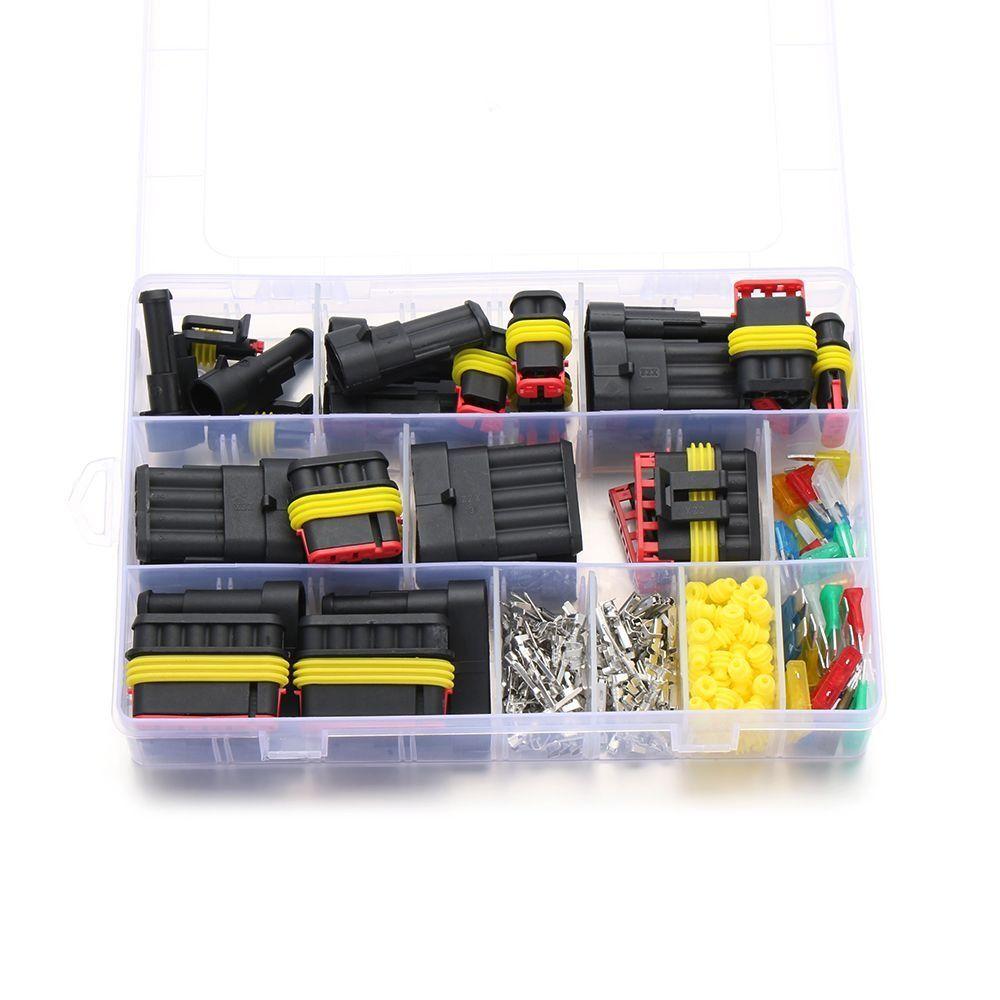 1/2/3/4 Pin Waterproof Connector Kit Electrical Wire Connector Plug  Truck Wiring