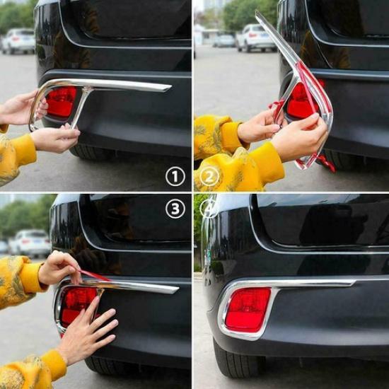 2PCS ABS Rear Bumper Fog Light Cover Trim For 2014-2018 Highlander US