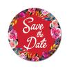 Darling Souvenir 45 Pcs Round White Floral & Vines Border Save The Date Wedding Stickers-1.6 Inches