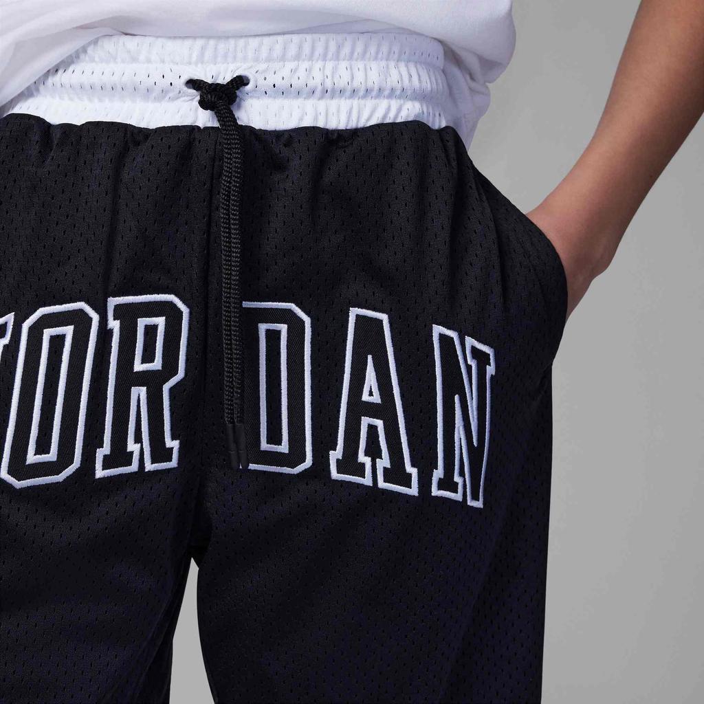 Jordan Alphabet Logo Print Striped Loose Straight Childrens Shorts Kids Bottoms Black FQ0611-010